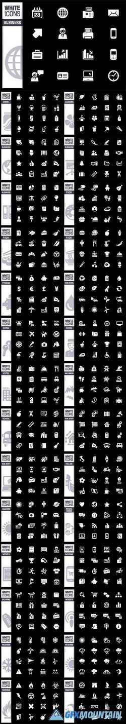Vector WHITE Icons Pack