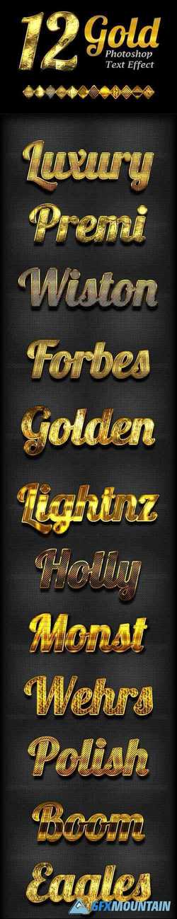 12 Gold Photoshop Text Effect Styles 23142842