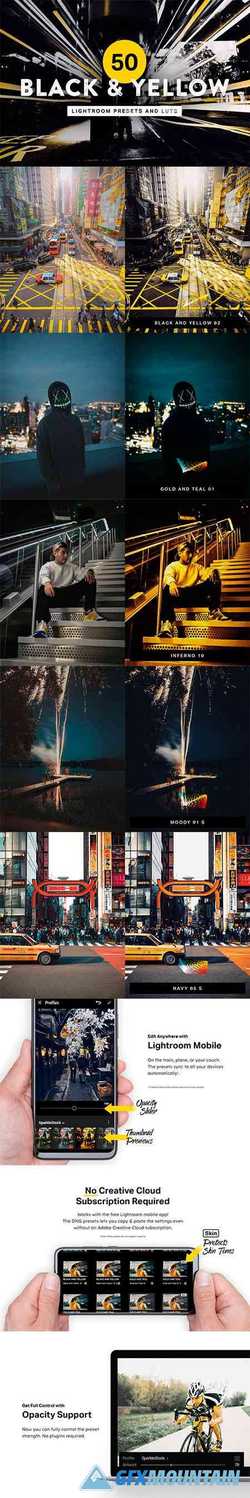 50 Black & Yellow Lightroom Presets and LUTs 