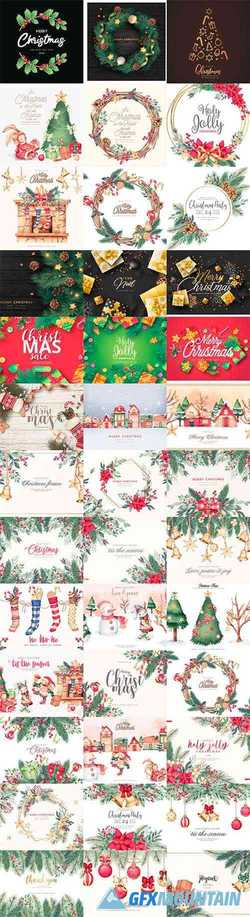 Elegant and Lovely Christmas Backgrounds Set