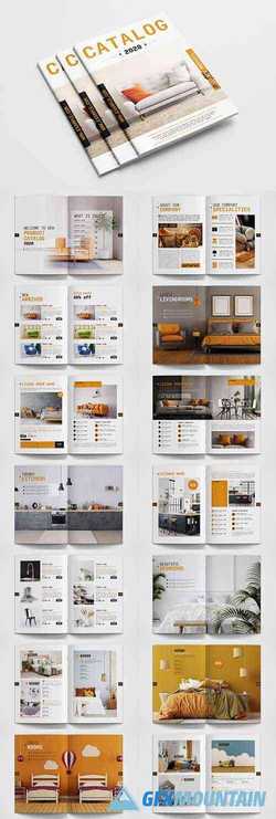 Product Catalog Layout with Orange Accents