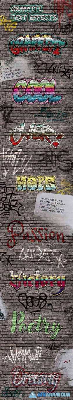 8 Graffiti Text Effects - 8 PSD Templates Vol1