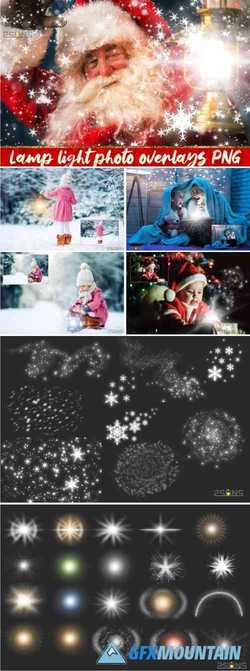 30 CHRISTMAS PHOTO OVERLAYS, PHOTOSHOP OVERLAYS, LAMP LIGHT - 388904
