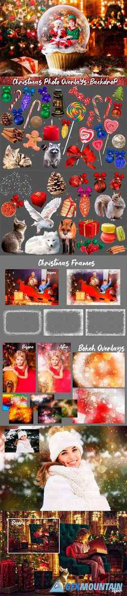 67 CHRISTMAS, OVERLAYS, PHOTOSHOP PNG BACKDROP SNOW GLOBE - 410314