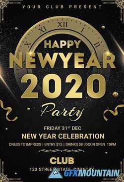 Happy new year party flyer design