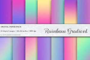 Rainbow Gradient Digital Papers - 4498386