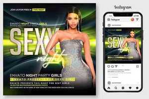 Glow Party Flyer Template 4519260