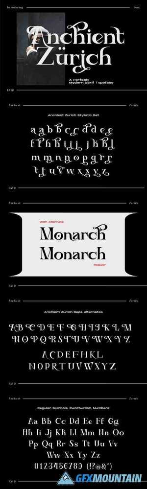  Ancient Zurich - Serif Elegant Font Logotype Brand