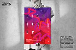 Lighted Up Party - Big Music Poster Design PSD