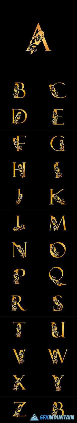 Golden luxurious initial letter logo icon