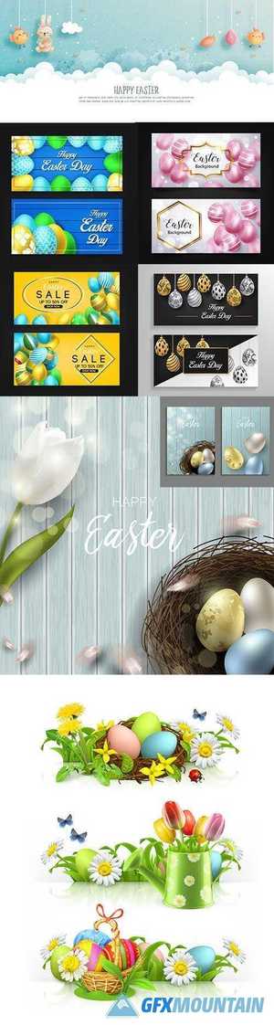 Happy Easter Day Premium Illustrations Set