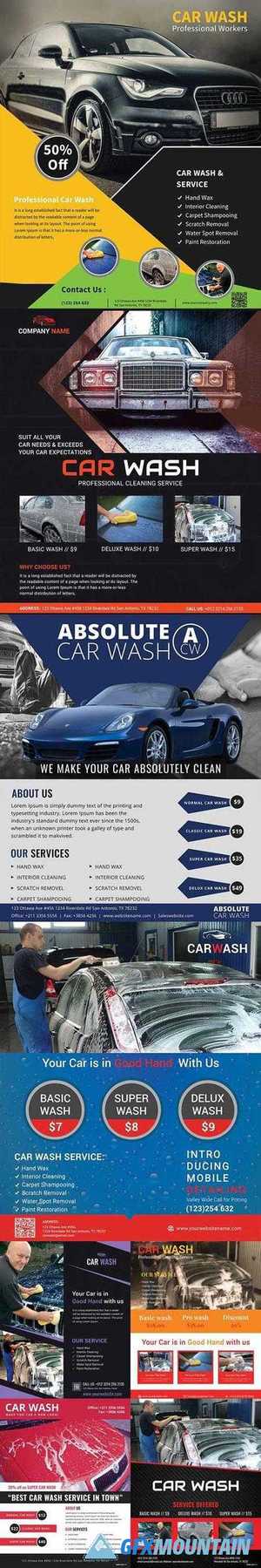 Car Wash Service Flyer Templates Collection