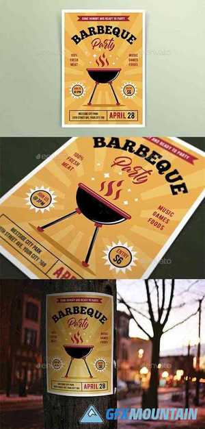 Retro Barbeque Party Flyers 25795355