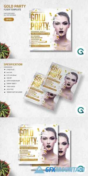 Gold Party Flyer Template 4571354