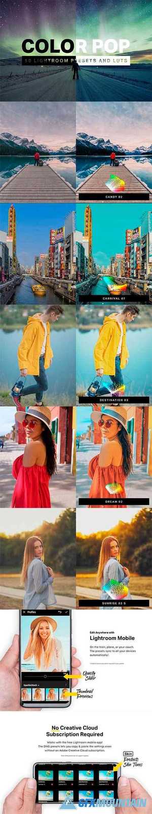 50 Color Pop Lightroom Presets LUTs 4579726