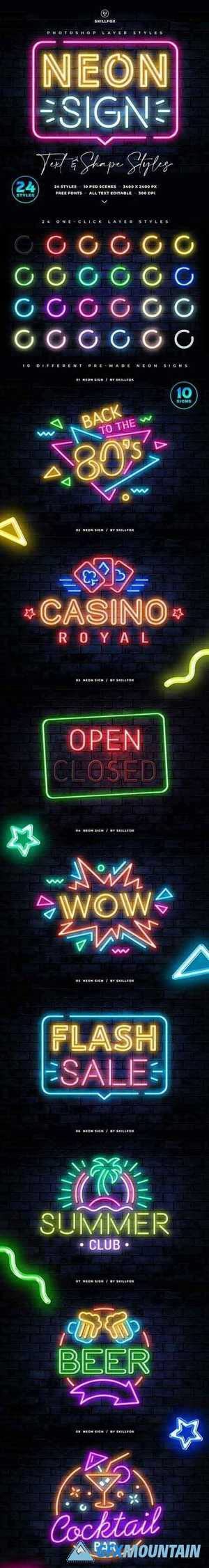 Neon Sign Photoshop Styles 25832553