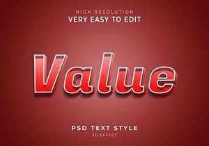 Value amazing 3d text effect