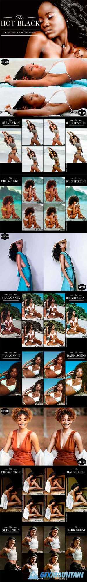 30 Hot Black Photoshop Actions And ACR Presets, dark skin Ps - 483187