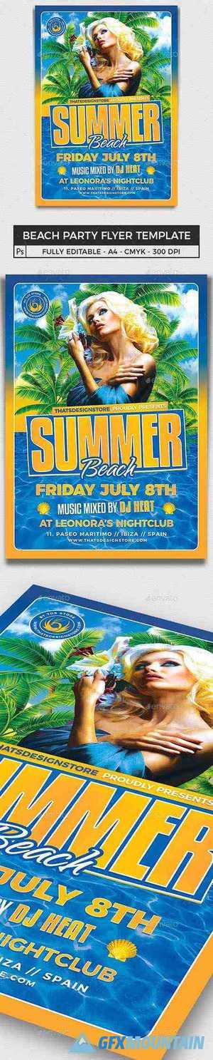 Beach Party Flyer Template V6