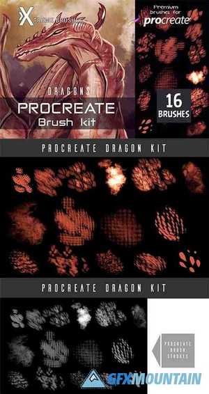 Procreate Dragon Brush Kit 4649727