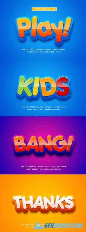 Cartoon Colorful 3d Text Style Effect Mockup 26054607