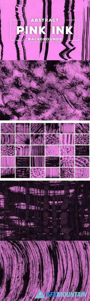 30 Pink Abstract Ink Backgrounds
