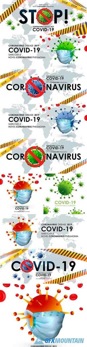 Coronavirus outbreaks with viral cell in microscopic form