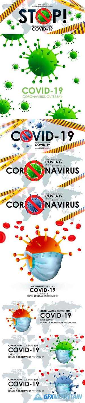 Coronavirus outbreaks with viral cell in microscopic form