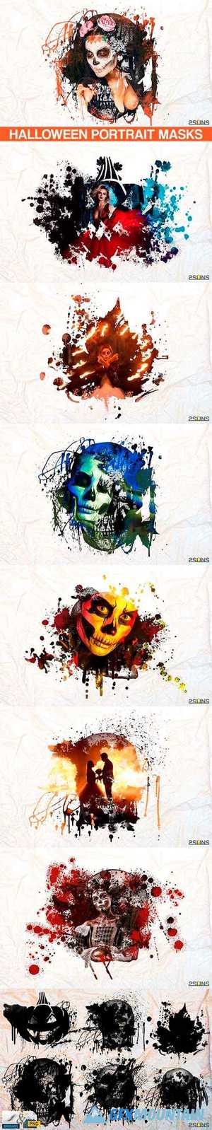 20 Beautiful portrait paint masks, halloween, Photoshop Overlays  