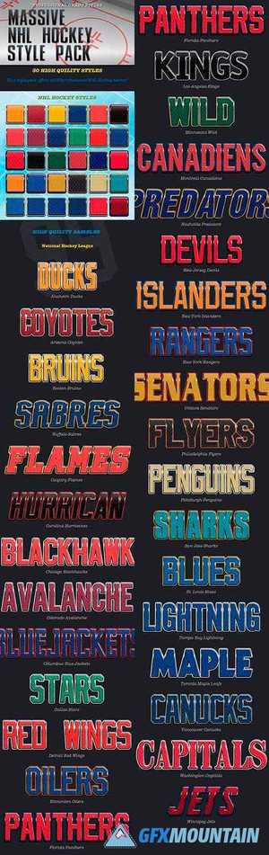 30 NHL Hockey Style Pack