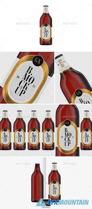 Beer Bottle Amber Glass Mockup 26636776