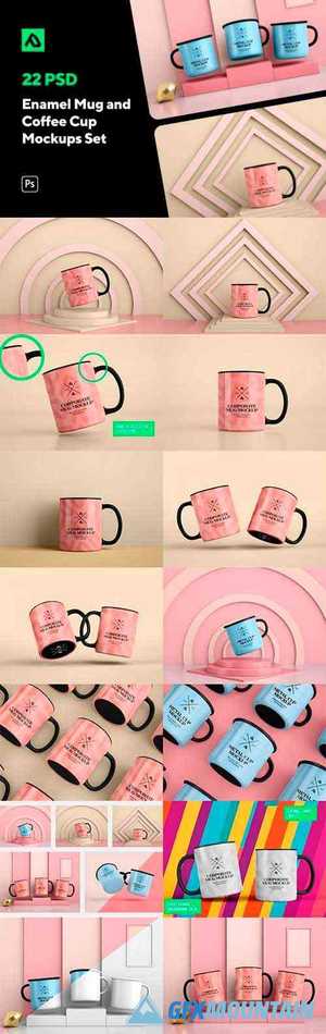 Enamel Mug and Coffee Cup Mockups Set 5050333