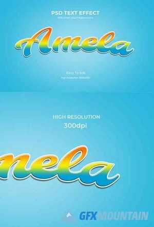 Amela - 3D game Logo Rainbow Text Effect 26999571