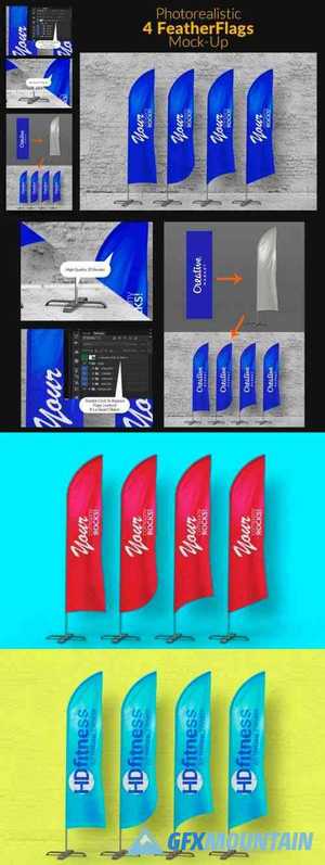 Feather Flags / Bow Flags MockUp 489164