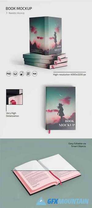 Book PSD Mockups - 3 Realistic Templates