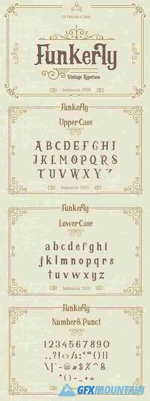  Funkerly Vintage Typeface Serif Font 