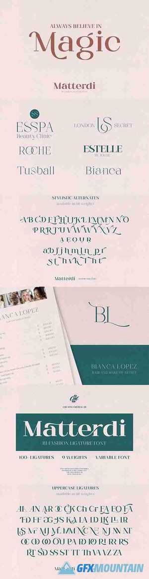 Matterdi - Hi-Fashion Ligature font