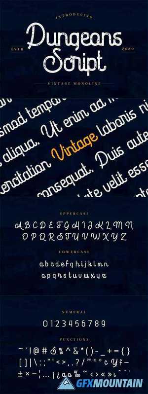 Dungeons - Vintage Monoline Script Font