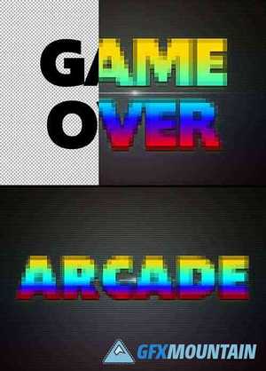 Retro Game Text Effect Mockup 367557165