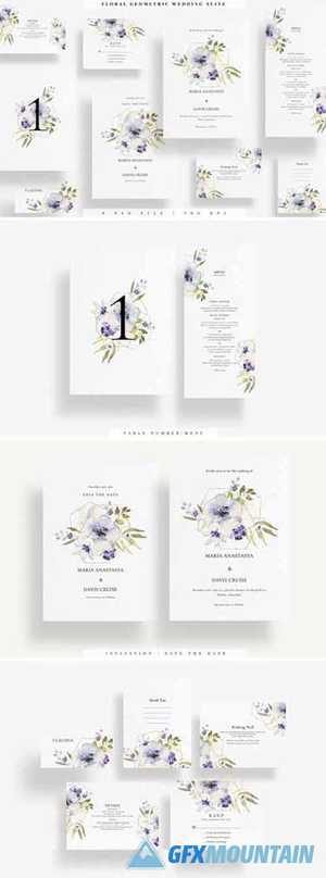 Floral Geometric Wedding Suite