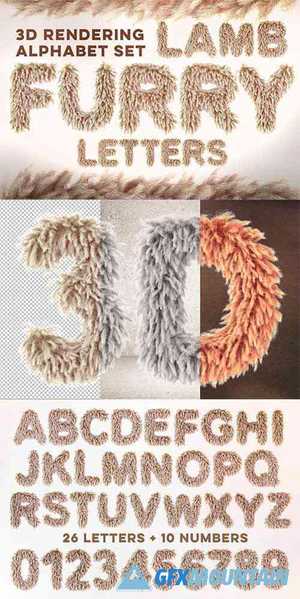 Lamb Furry Letters Pack