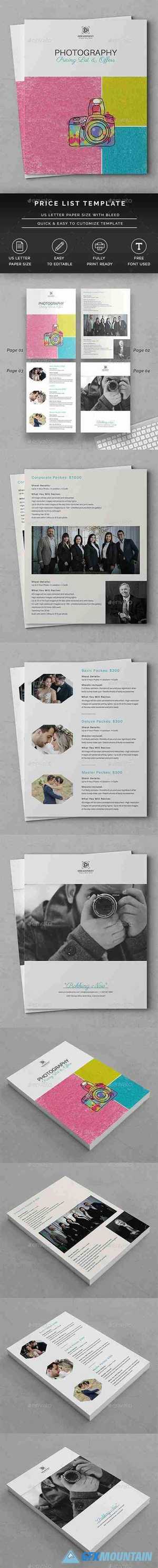 Photography Price List Template 26680958