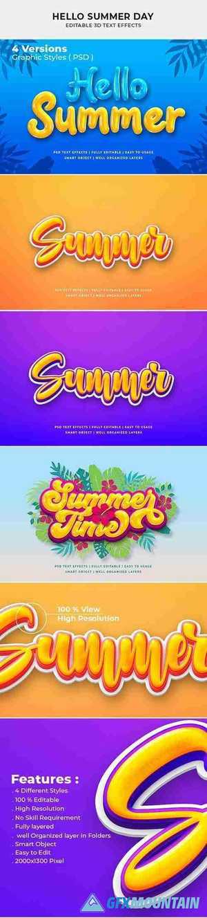 Hello Summer Day 3d Text Style Effect 27668919