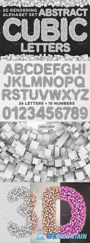 3D Cubic White Letters Pack - 648841