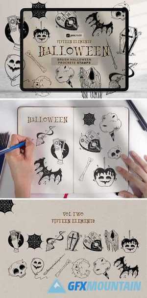 Halloween Illustration Stamp Brush Procreate Vol.2