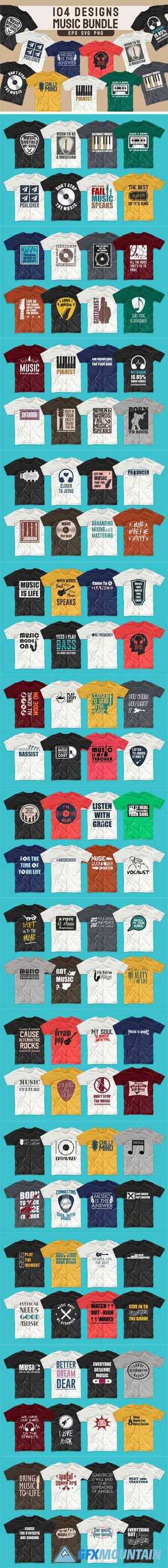 T-shirt Designs Bundle Music Slogans 5657069