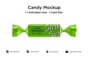 Green candy foil mockup