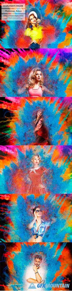 Explosion Color Photoshop Action 5247557