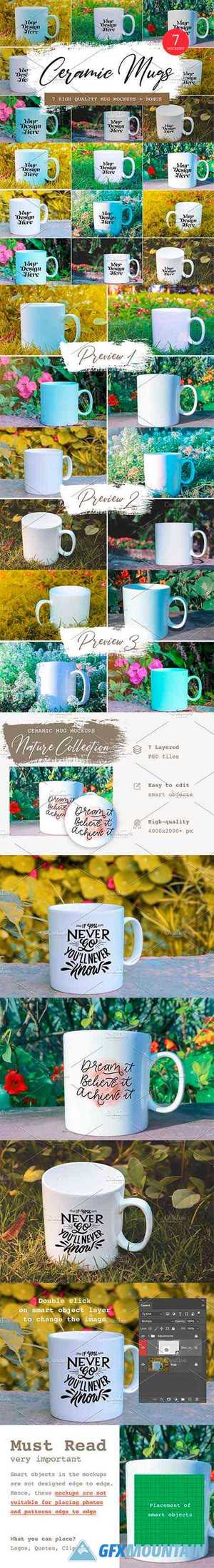 7 Ceramic Mug Mockups + Bonus 6127290