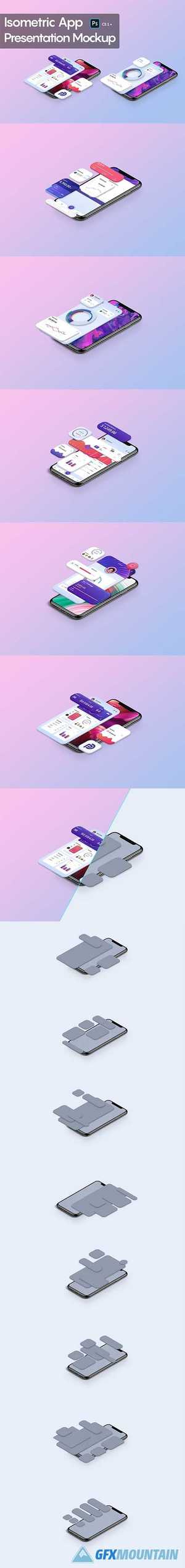 Isometric App Presentation Mockup